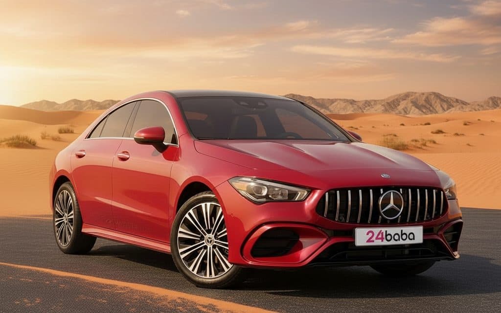 Hire Mercedes Cla250 2021 Red in Dubai