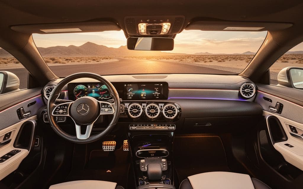 Mercedes Cla250 2021 interior view showing trim