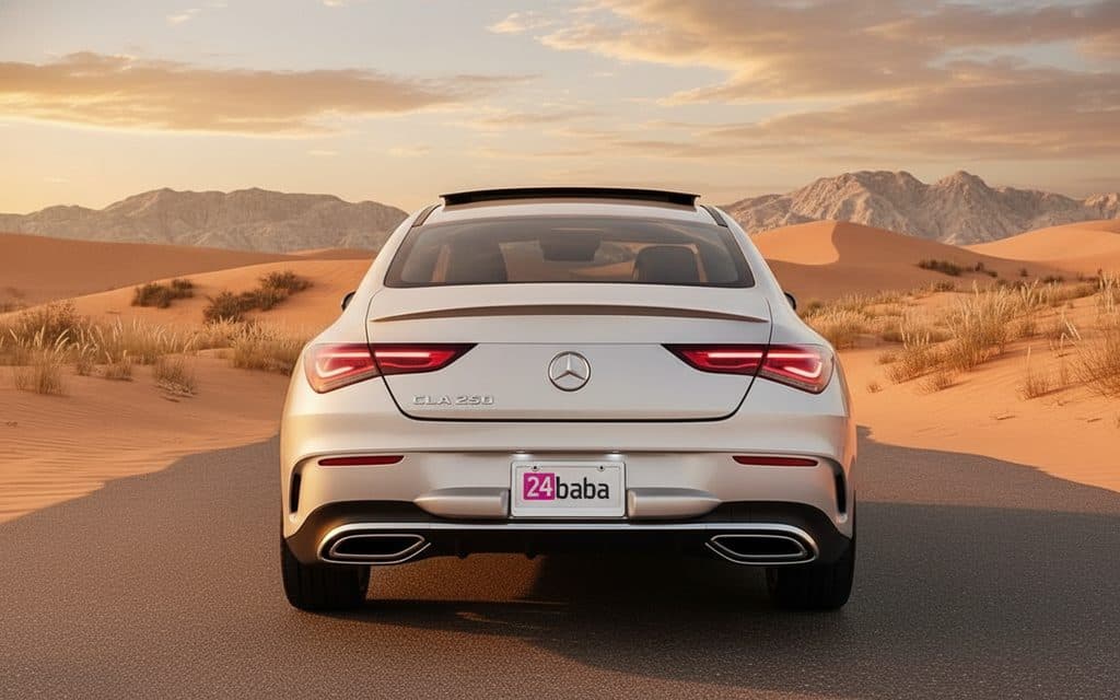 Mercedes Cla250 2021 Silver rear view showing taillights