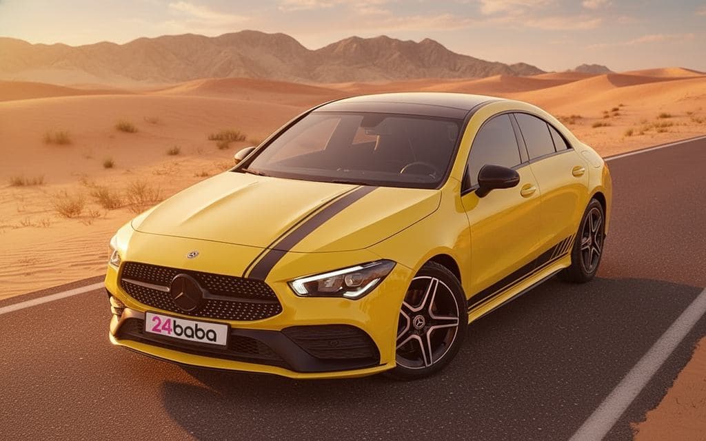 Mercedes Cla250 2020 Yellow rental in Dubai
