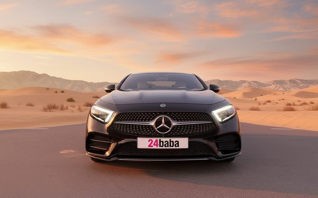 Mercedes Cls450 2025 Black front view with headlights