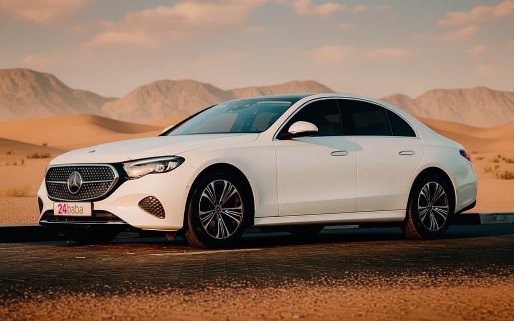 Hire Mercedes E200 2025 White in Dubai