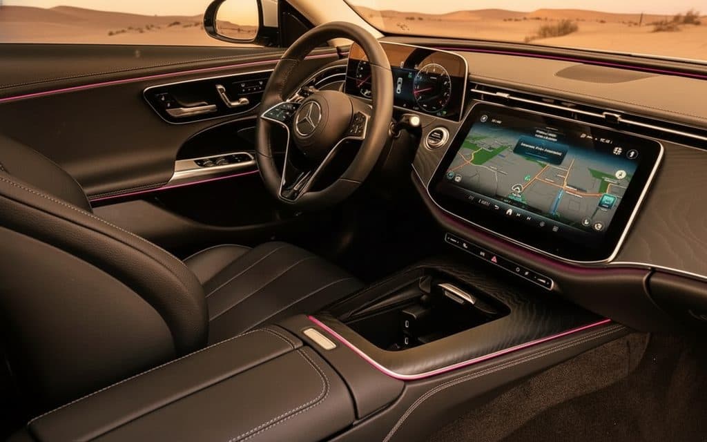 Mercedes E200 2025 interior view showing trim