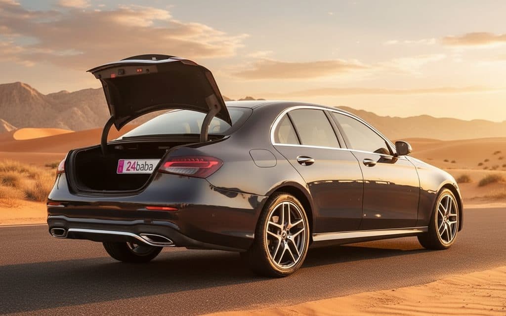 Mercedes E350 2021 Black rear view showing taillights