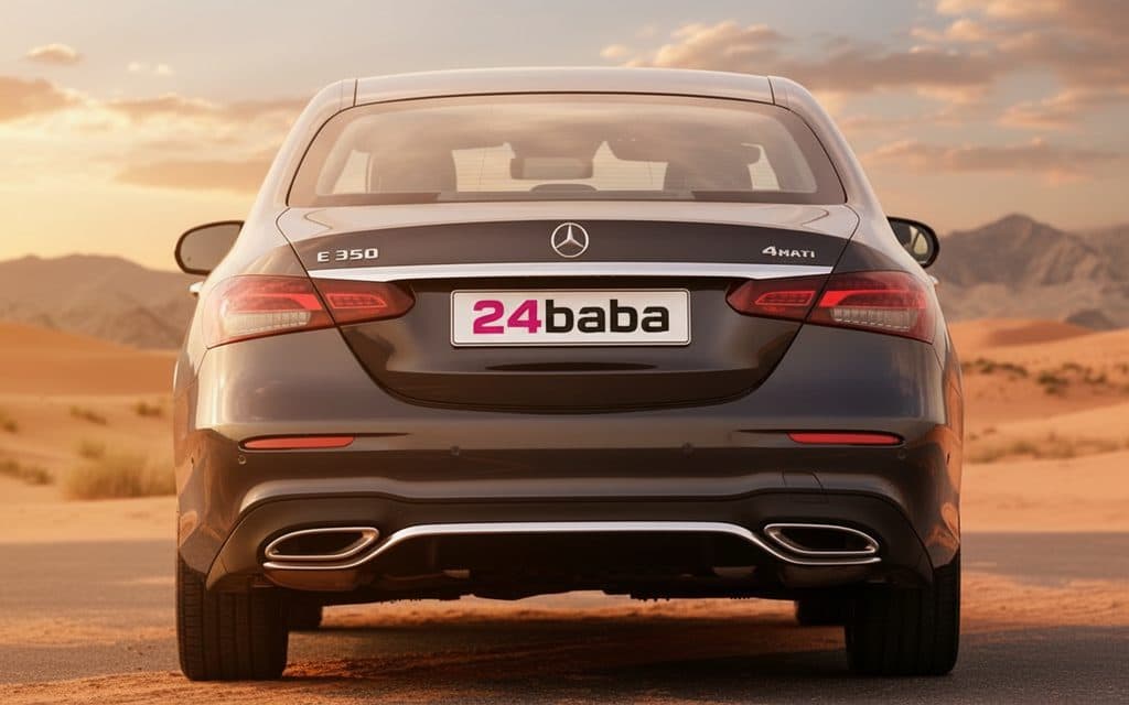 Mercedes E350 2023 Black rear view showing taillights