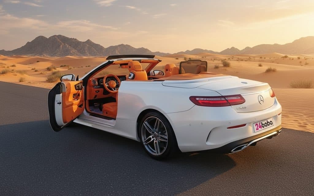 Mercedes E450 2020 White rear view showing taillights