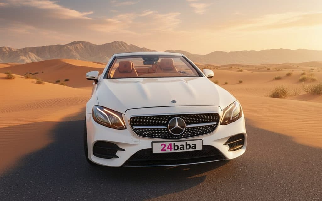 Mercedes E450 2020 White front view with headlights