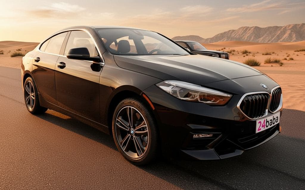 Bmw 228 2024 Black front view with headlights