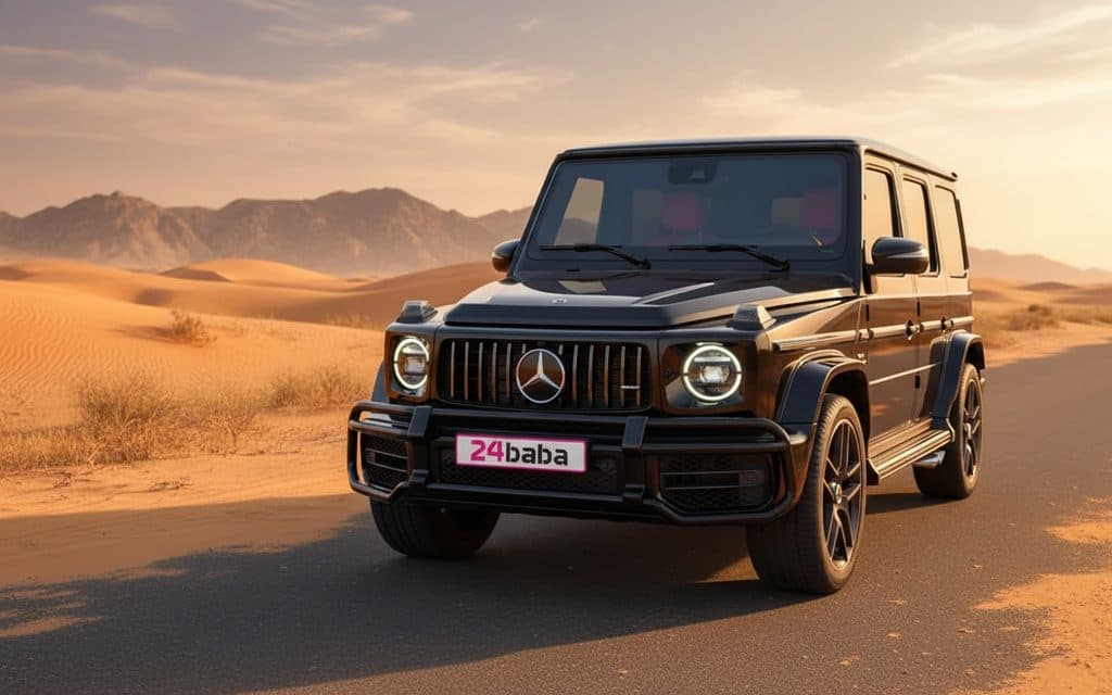 Mercedes G63 2020 Black front view with headlights