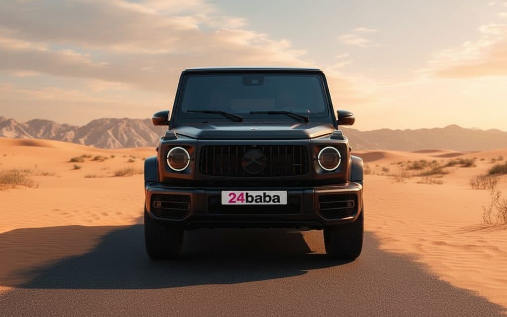 Mercedes G63 2021 Black front view with headlights