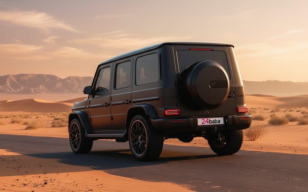 Mercedes G63 2021 Black rear view showing taillights