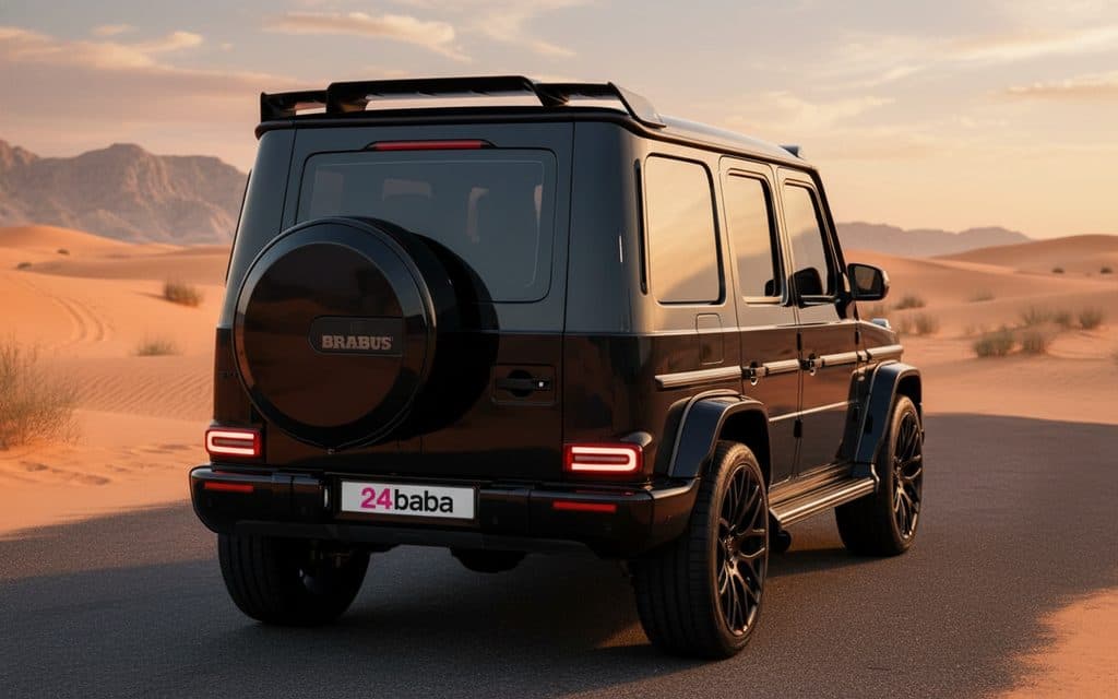 Mercedes G63 2021 Black rear view showing taillights