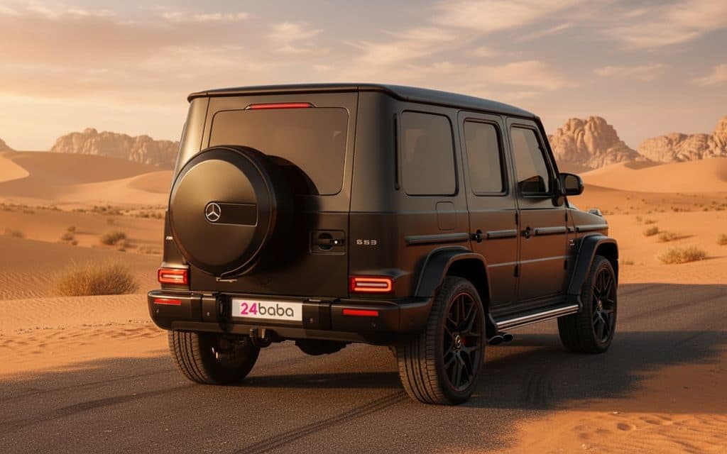 Mercedes G63 2022 Black rear view showing taillights