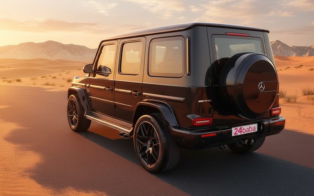 Mercedes G63 2022 Black rear view showing taillights