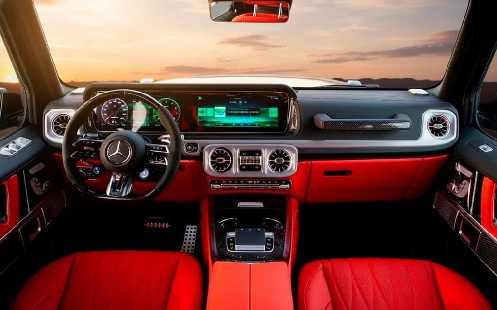 Mercedes G63 2025 interior view showing trim