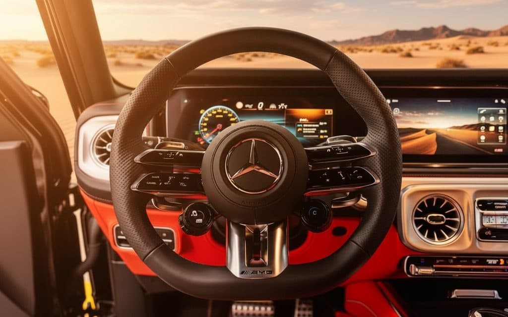 Mercedes G63 2025 interior view showing trim