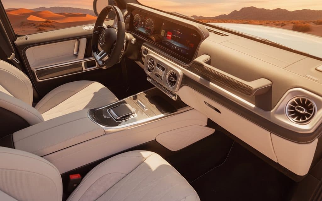 Mercedes G63 2025 interior view showing trim