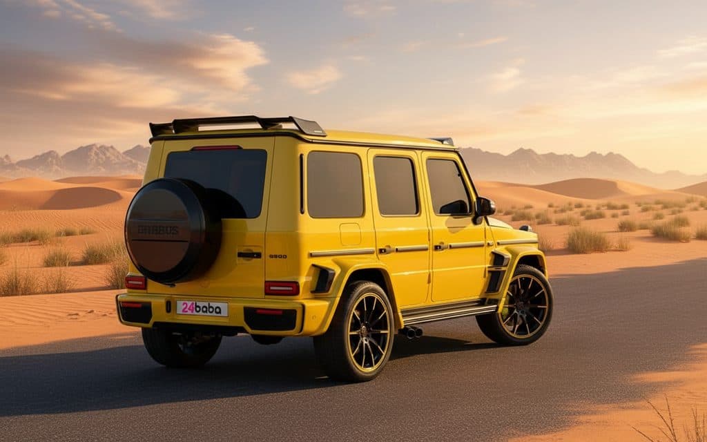 Mercedes G63 2020 Yellow rear view showing taillights