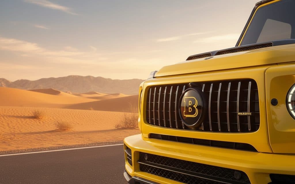 Mercedes G63 2020 Yellow front view with headlights
