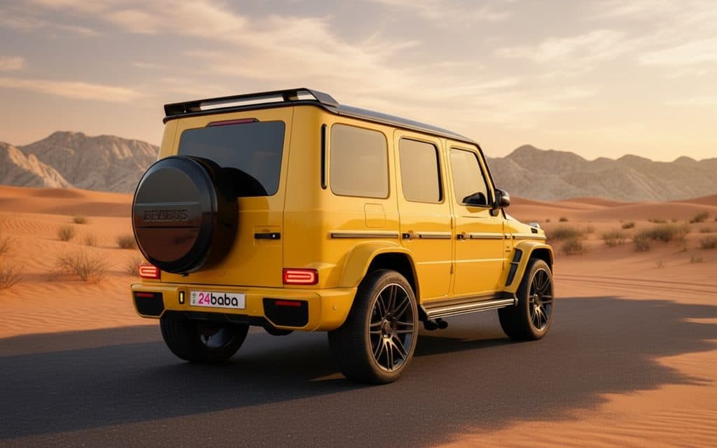 Mercedes G63 2020 Yellow rear view showing taillights