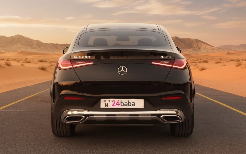 Mercedes Glc200 2024 Black rear view showing taillights