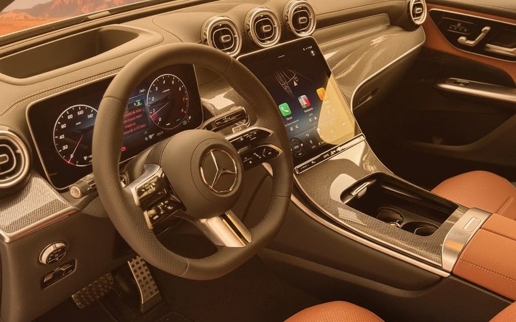 Mercedes Glc200 2025 interior view showing trim