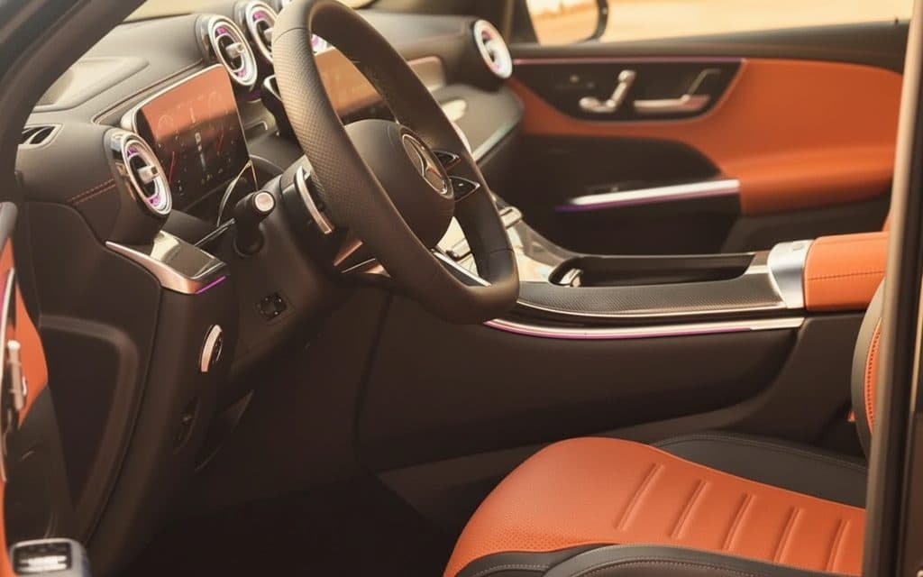 Mercedes Glc200 2025 interior view showing trim