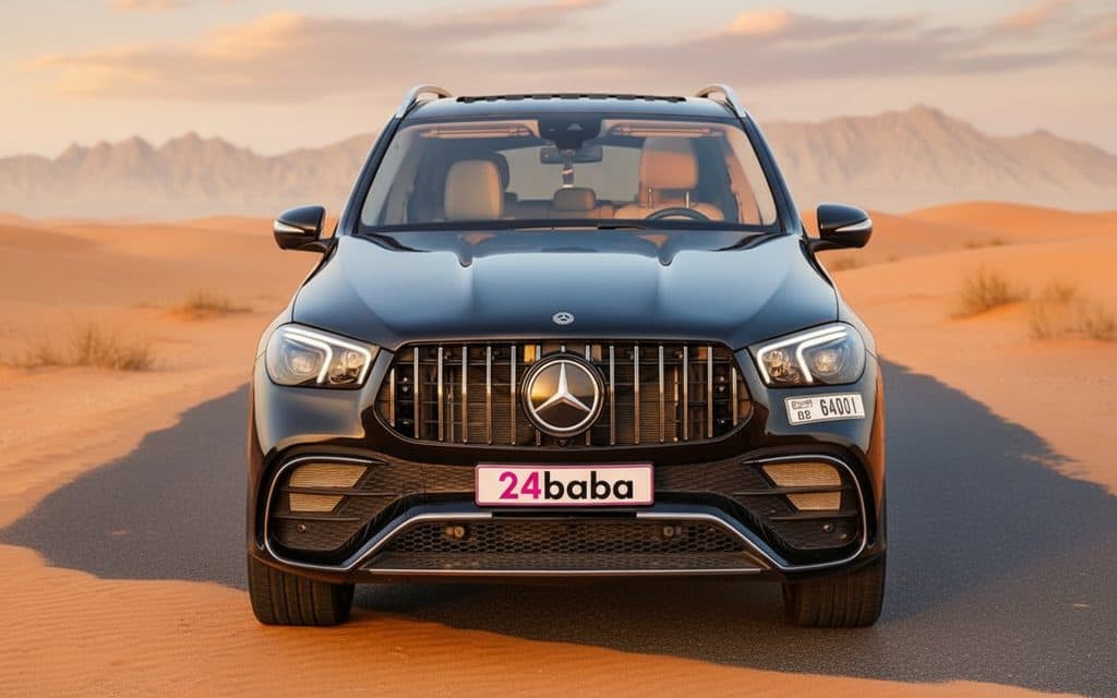 Mercedes Gle350 2022 Black front view with headlights
