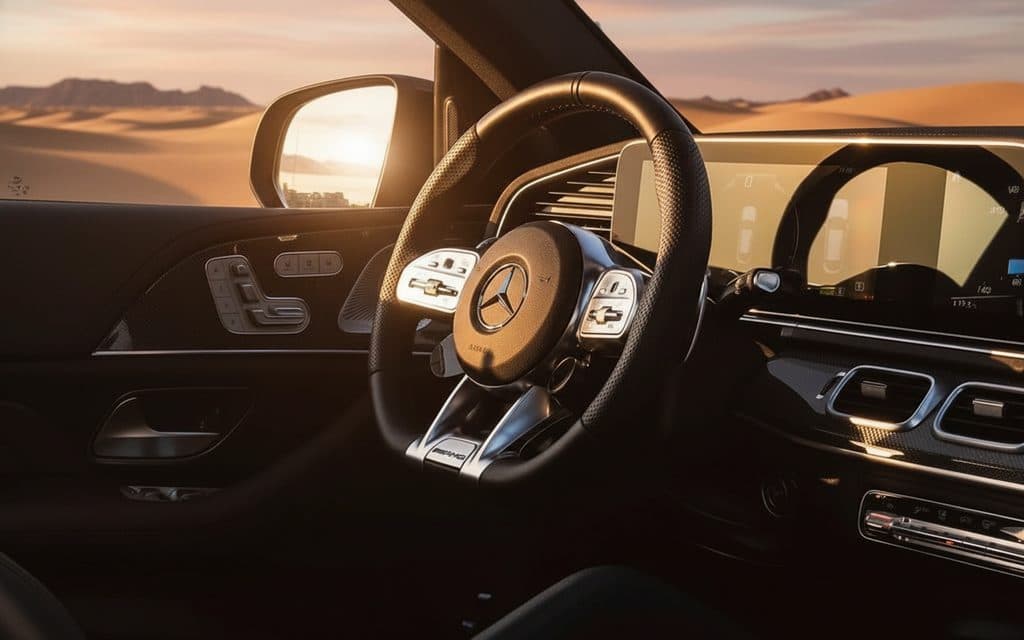 Mercedes Gle53 2023 interior view showing trim