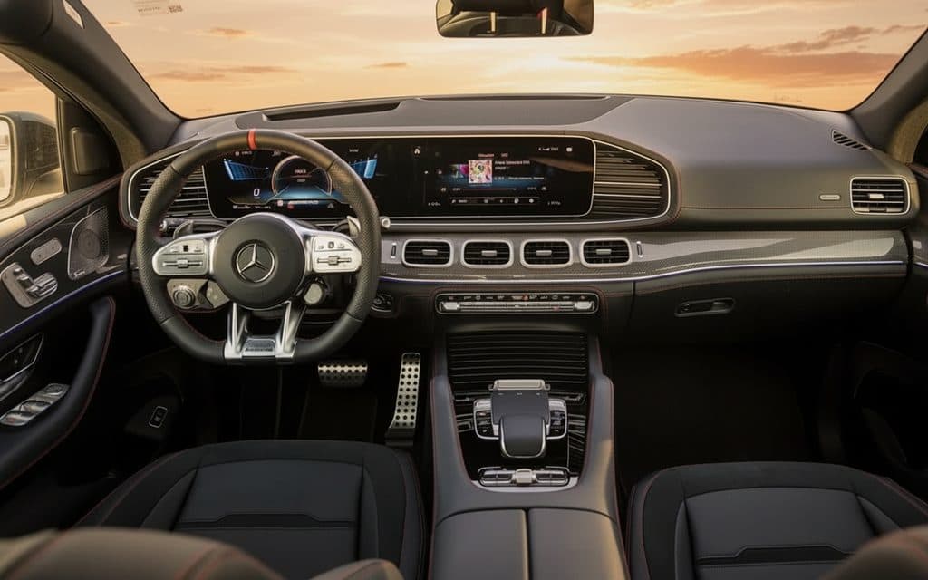 Mercedes Gle53 2022 interior view showing trim