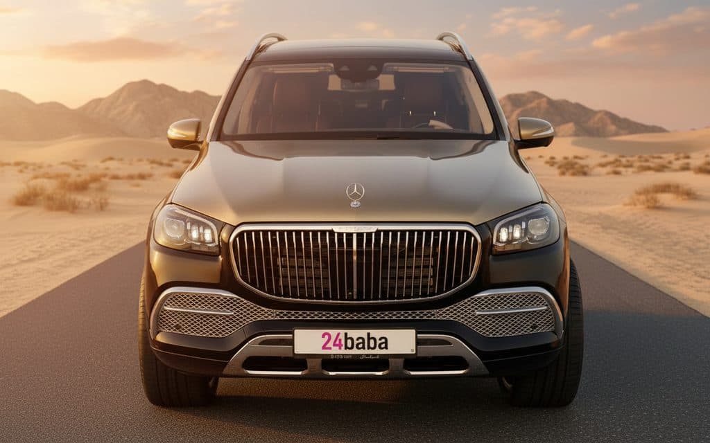 Mercedes Maybach 2022 Black front view with headlights