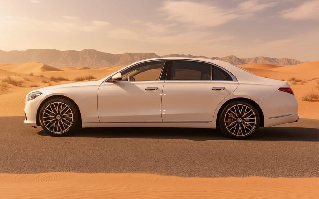 Mercedes S500 2023 White side profile