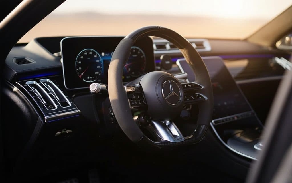 Mercedes S580 2024 interior view showing trim