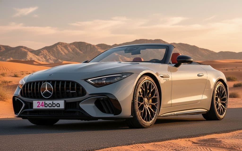 Mercedes Sl 2022 Grey rental in Dubai
