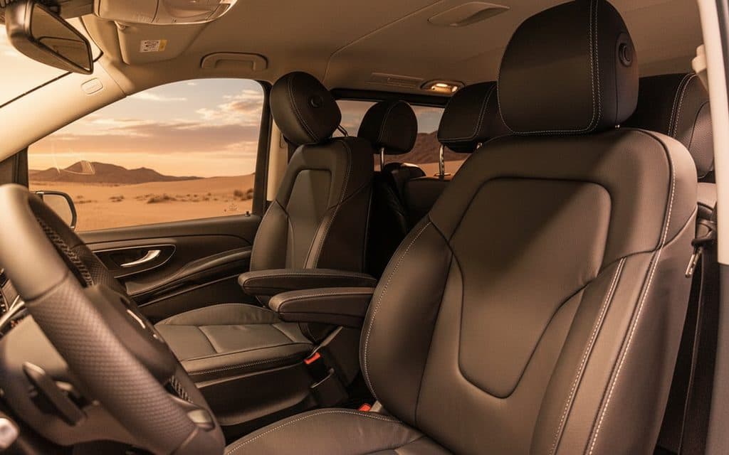 Mercedes V Class 2022 leather seats and cabin
