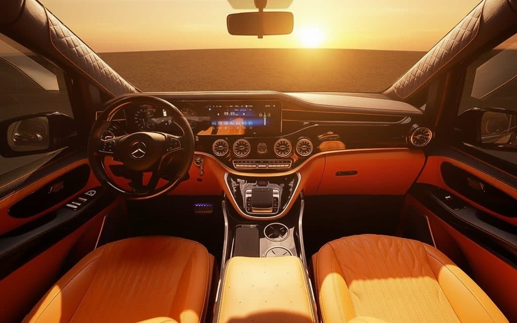 Mercedes V Class 2023 interior view showing trim