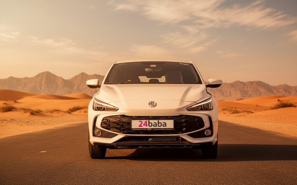 Mg 3 2025 White front view with headlights