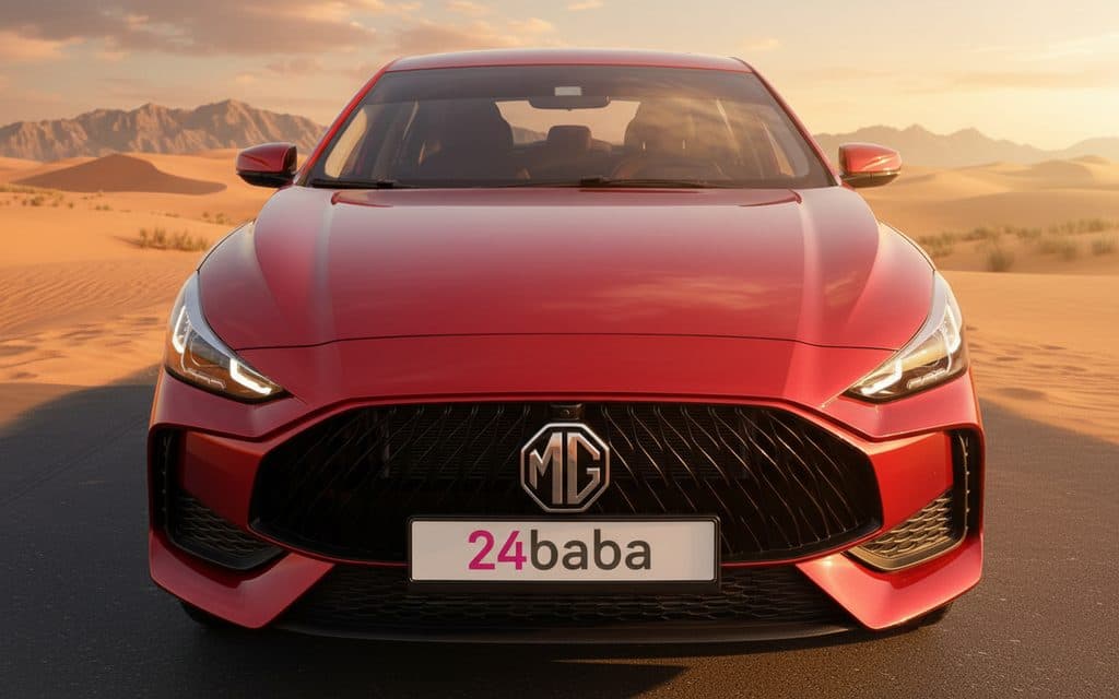 Mg Gt 2024 Red front view with headlights