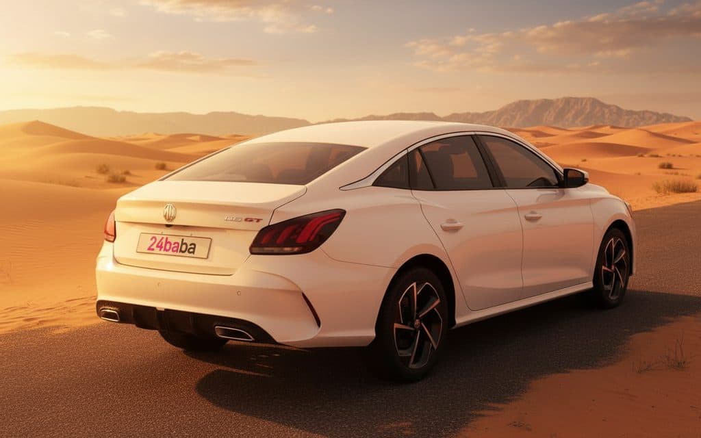 Mg Gt 2023 White rear view showing taillights