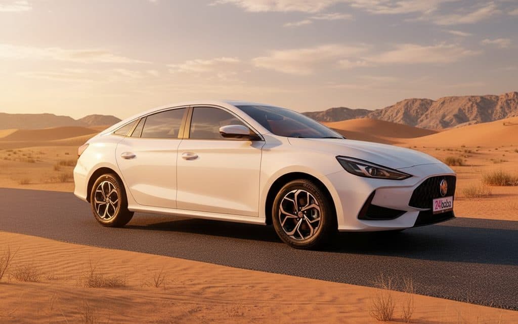 Mg Gt 2024 White front view with headlights
