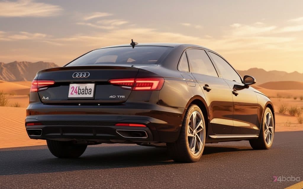 Audi A4 2021 Black rear view showing taillights