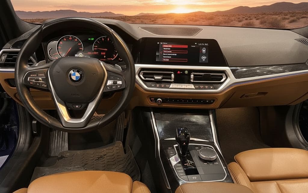 Bmw 330 2020 interior view showing trim