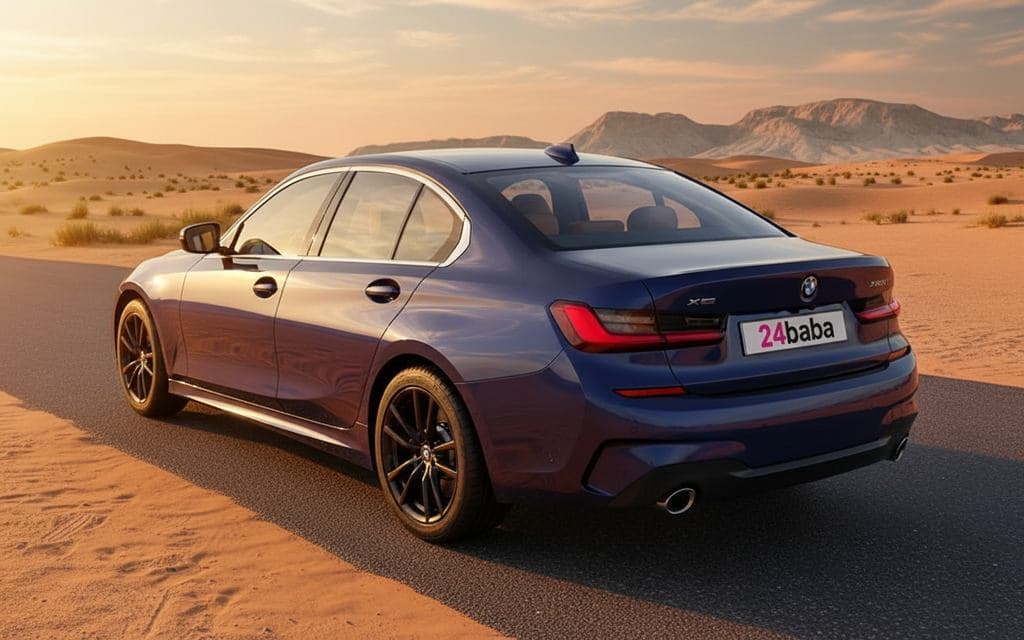 Bmw 330 2020 Blue rear view showing taillights