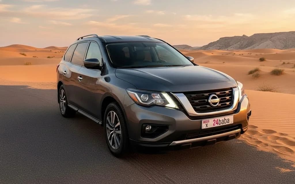 Nissan Pathfinder 2021 Grey cover image – rental in Dubai