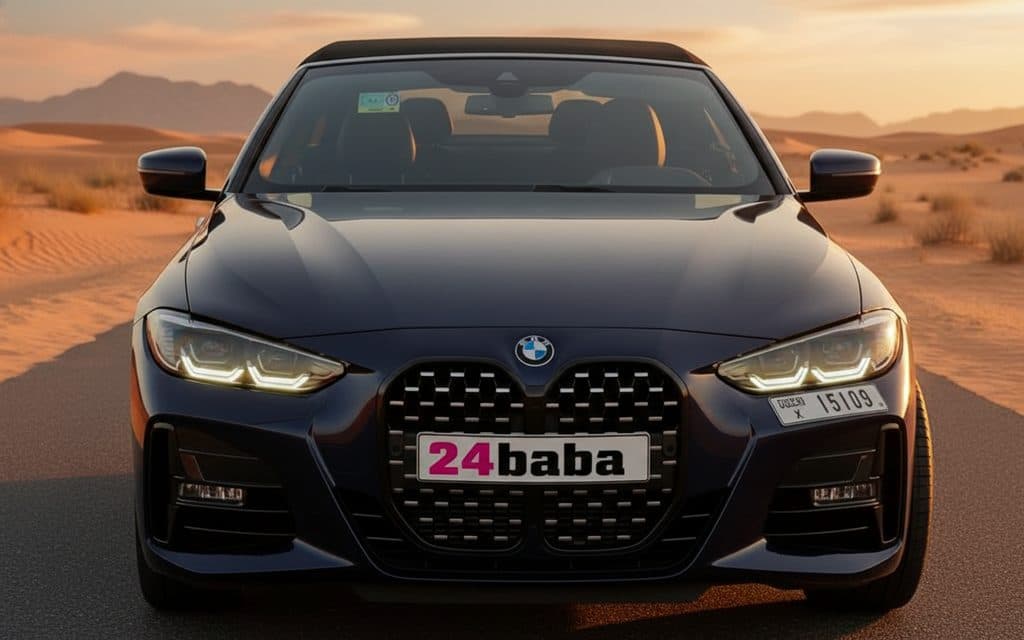 Bmw 420 2023 Blue front view with headlights