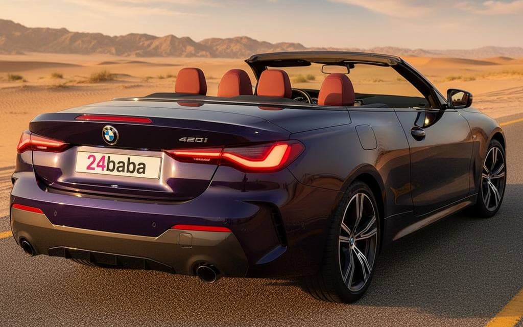 Bmw 420 2023 Blue rear view showing taillights