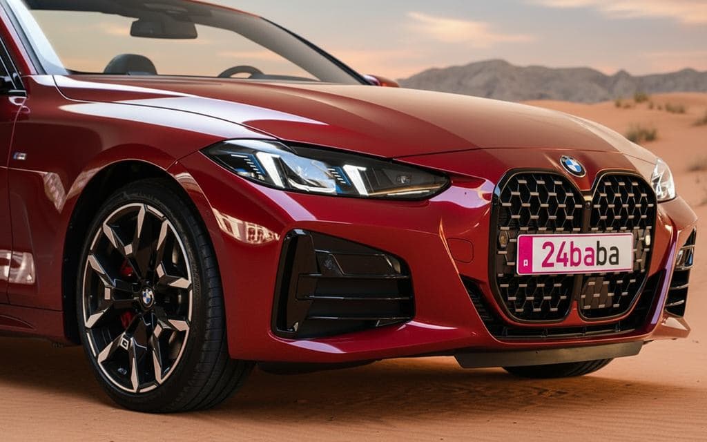 Bmw 420 2024 Red front view with headlights