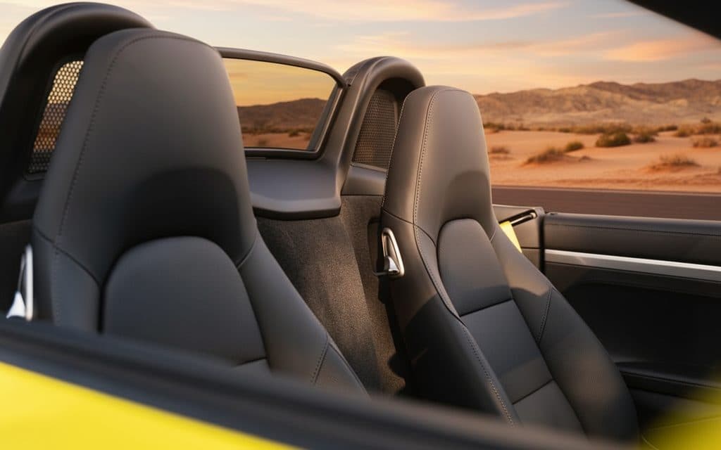 Porsche Boxster 2024 leather seats and cabin