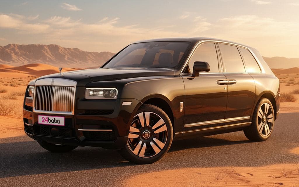 RollsRoyce Cullinan 2023 Black front view with headlights