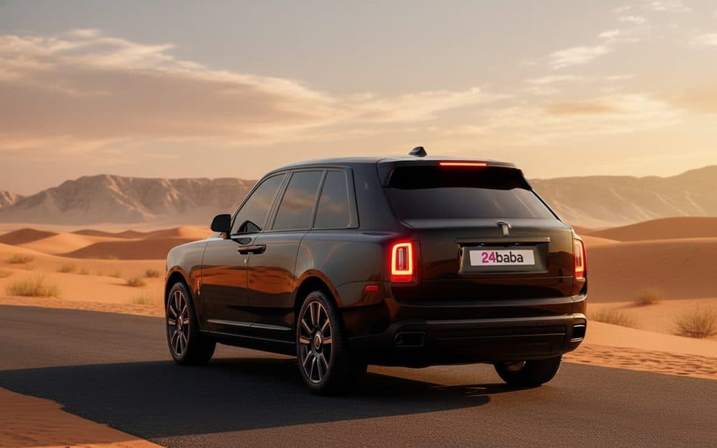 RollsRoyce Cullinan 2024 Black rear view showing taillights